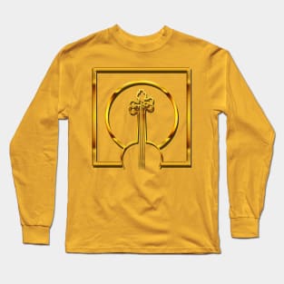 violin gold line art Long Sleeve T-Shirt